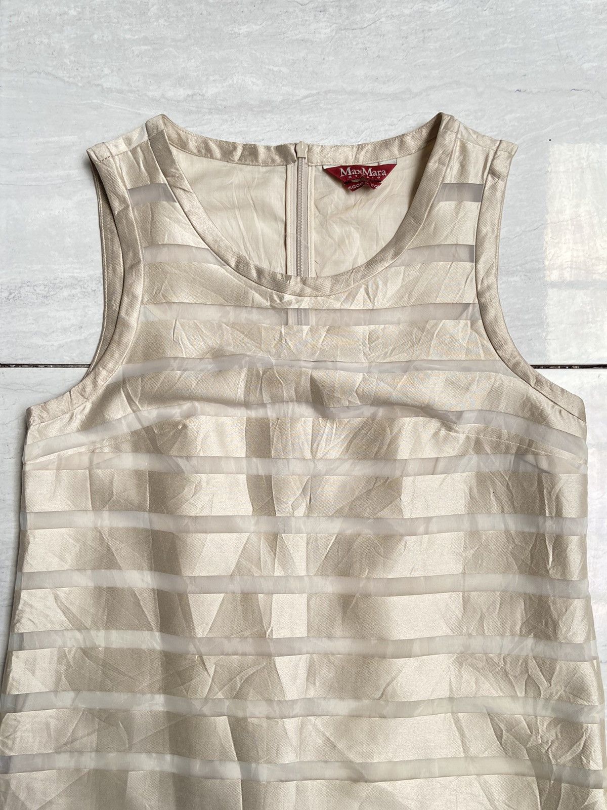 Max Mara MAX MARA Striped Midi Dress Size XS / US 0-2 / IT 36-38 - 14 Thumbnail