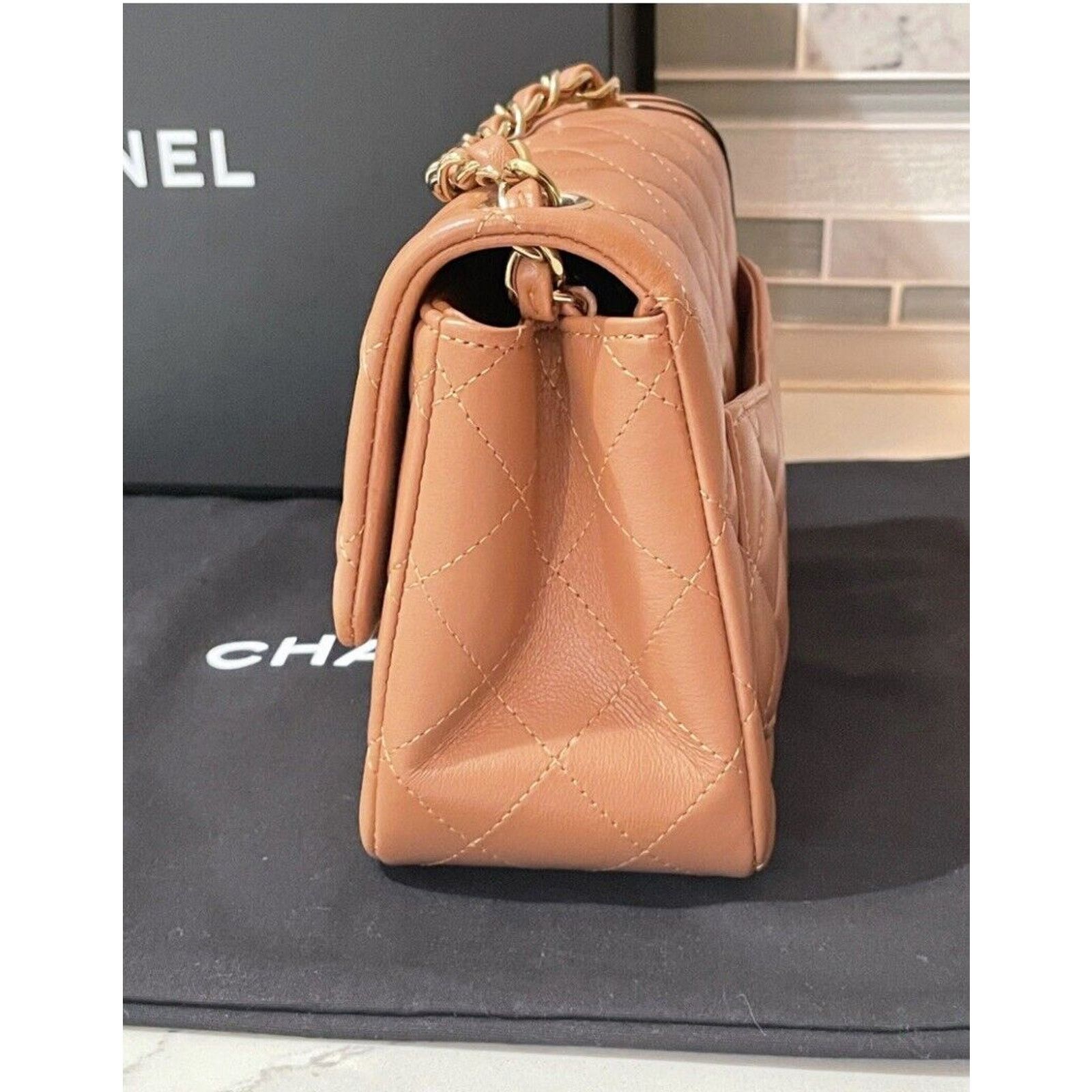 Chanel Chanel 22s Mini Square 🤎Caramel🤎 Lambskin LGHW NWT Size ONE SIZE - 6 Thumbnail