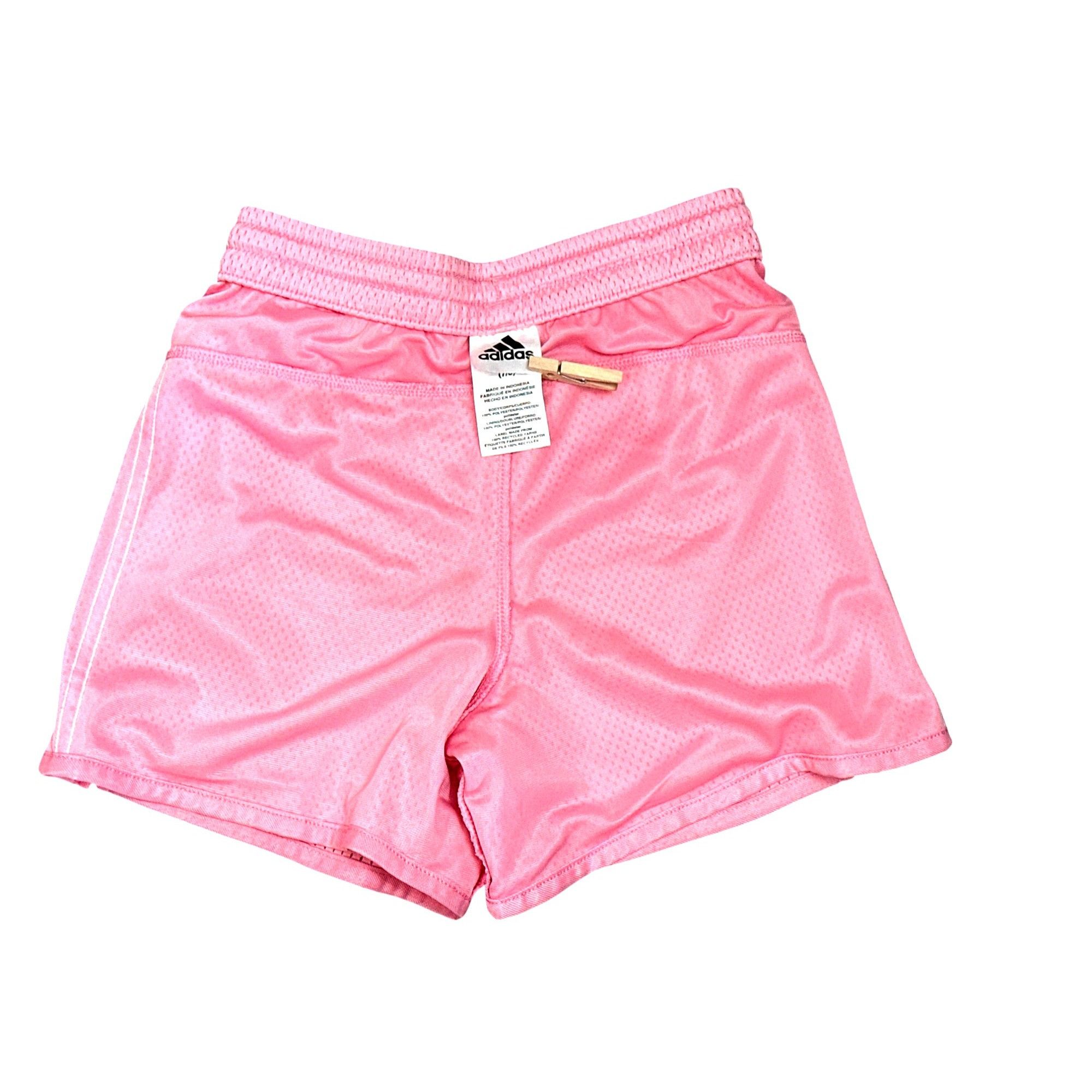 Adidas Adidas Athleticwear Pink Mesh Shorts White Stripes Pockets E Size 22" - 5 Thumbnail