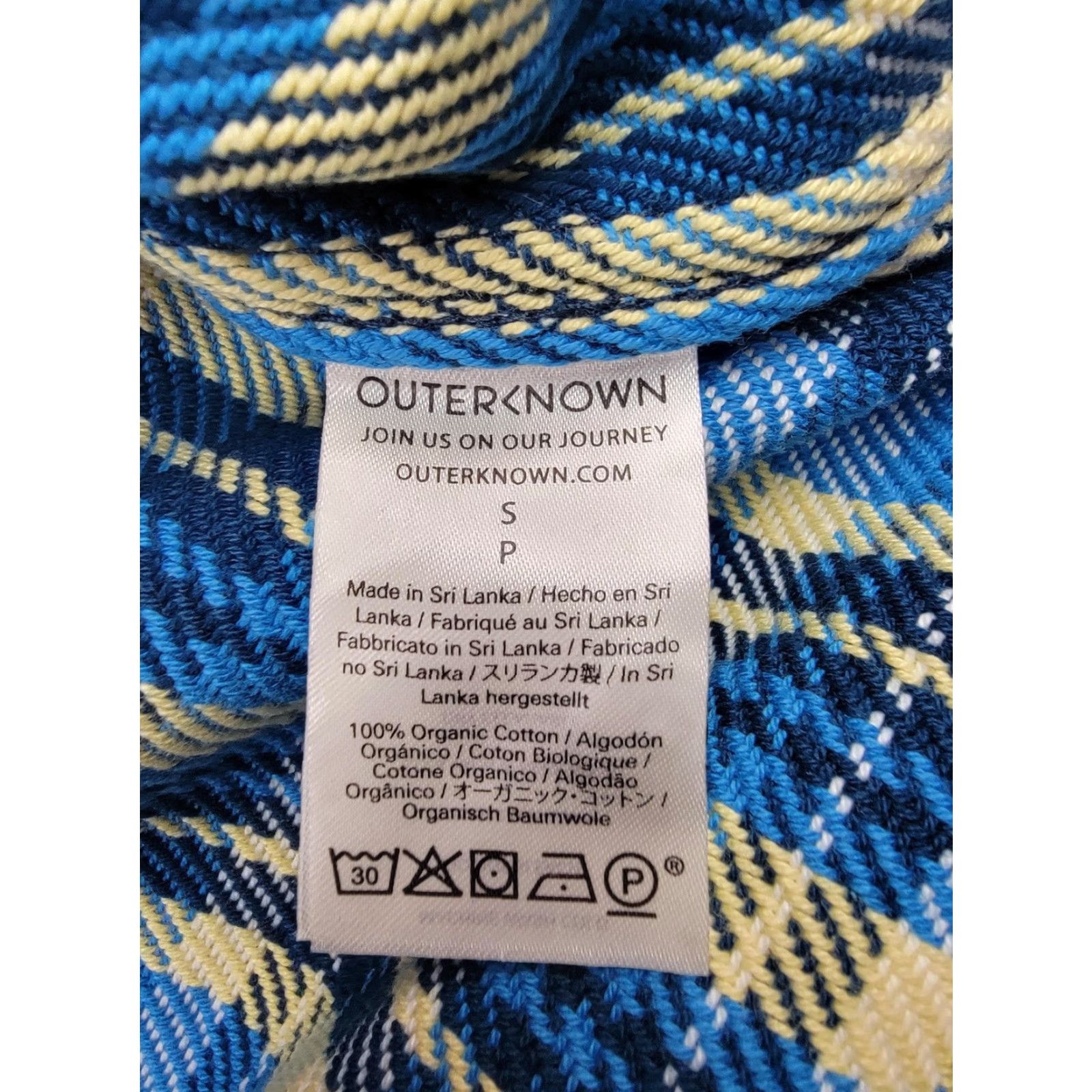 Outerknown Outerknown Shirt Mens Small Blue Yellow Plaid Blanket Flannel Organic Cotton Button-Up Casual Workwear Size US S / EU 44-46 / 1 - 7 Thumbnail