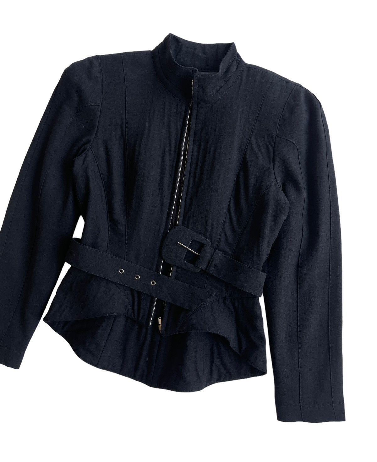image of 80's Thierry Mugler Sculptural Corset Jacket in Black, Women's (Size Small)
