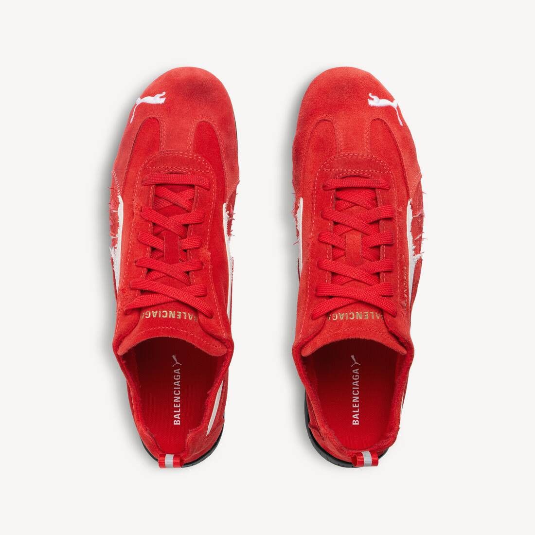 Balenciaga × Puma o1w1db10326 Speedcat Suede Sneakers in Red/White Size US 11 / EU 44 - 5 Thumbnail