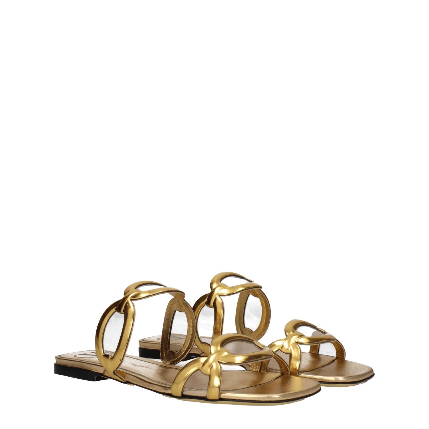 Valentino ob1o1e1224 Leather Slippers in Gold Size US 7 / IT 37 - 2 Thumbnail