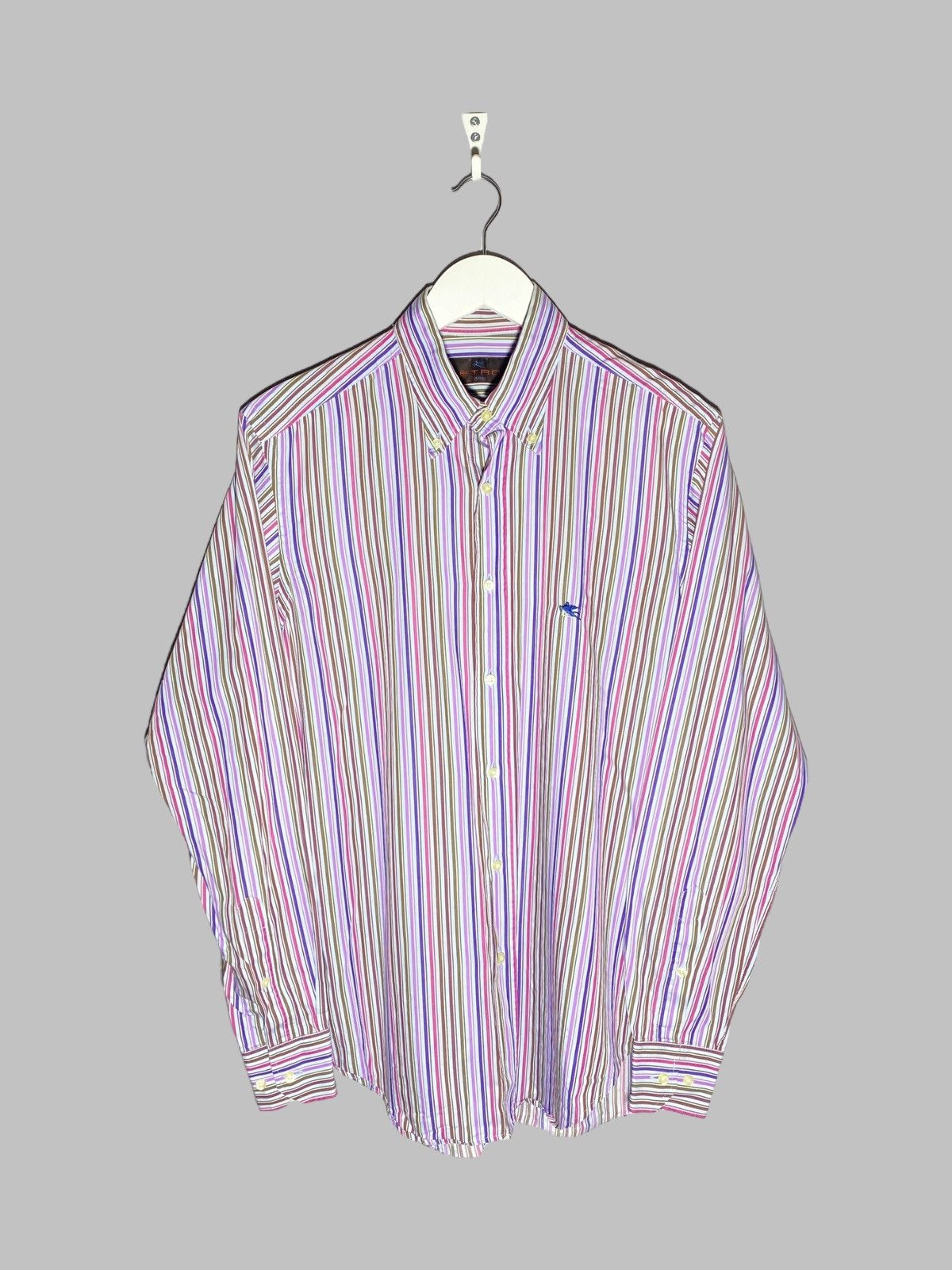 Etro 🔥 Y2K ETRO MILANO STRIPED SHIRT BOLD COLORS DANDY STYLE Size US M / EU 48-50 / 2 - 1 Thumbnail