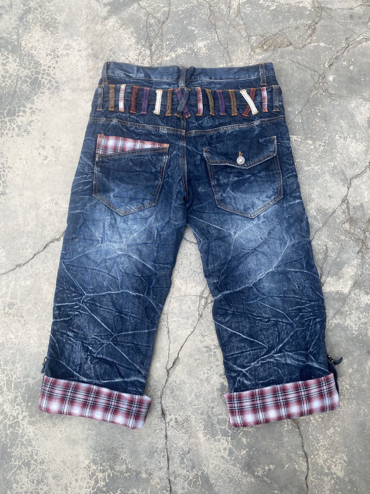 Japanese Brand Nylaus Jeans Bondage Double Waist Quater Jeans Size US 28 / EU 44 - 3 Thumbnail