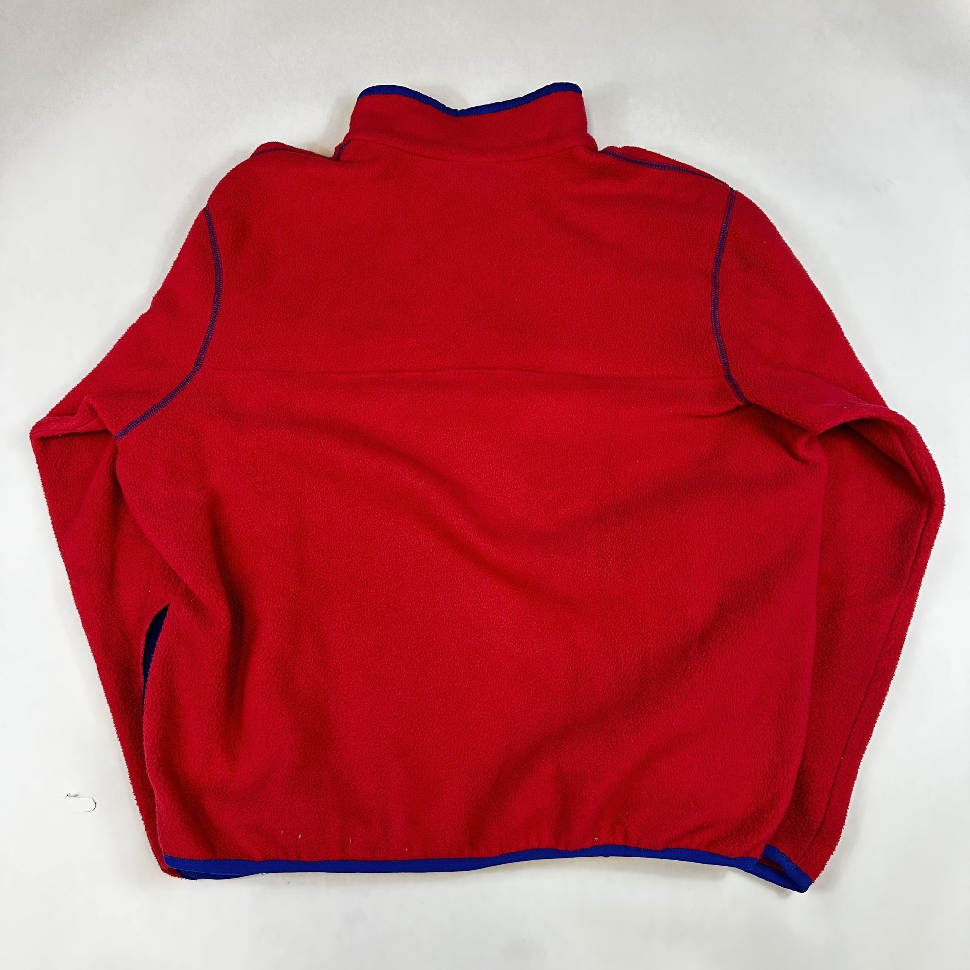 L.L. Bean Vintage L.L. Bean Mens Red Fleece Pullover With Blue Trim La Size US L / EU 52-54 / 3 - 2 Thumbnail