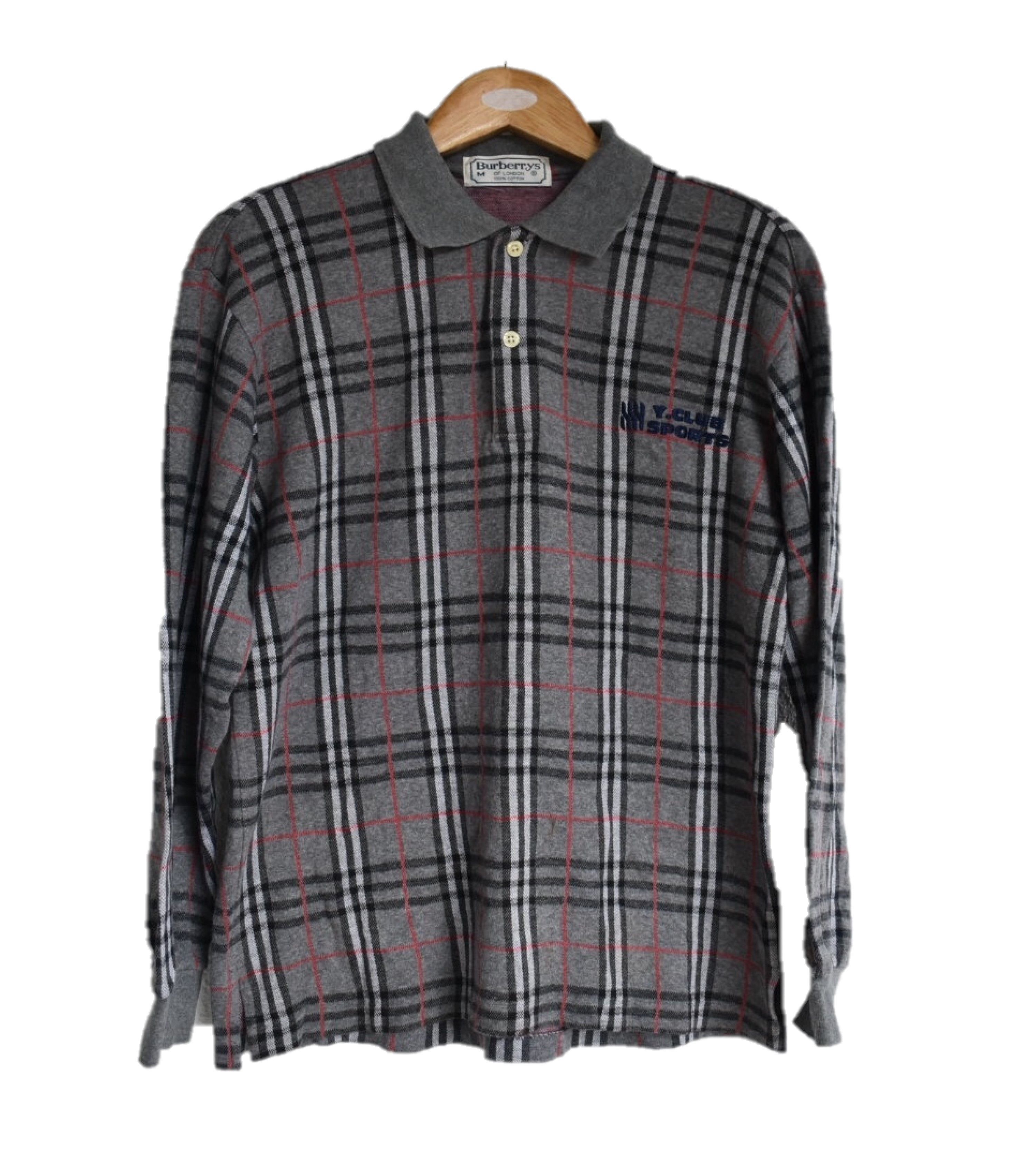 Burberry × Burberry Prorsum × Vintage Vintage Burberry Nova Check long sleeve polo Size US M / EU 48-50 / 2 - 1 Thumbnail