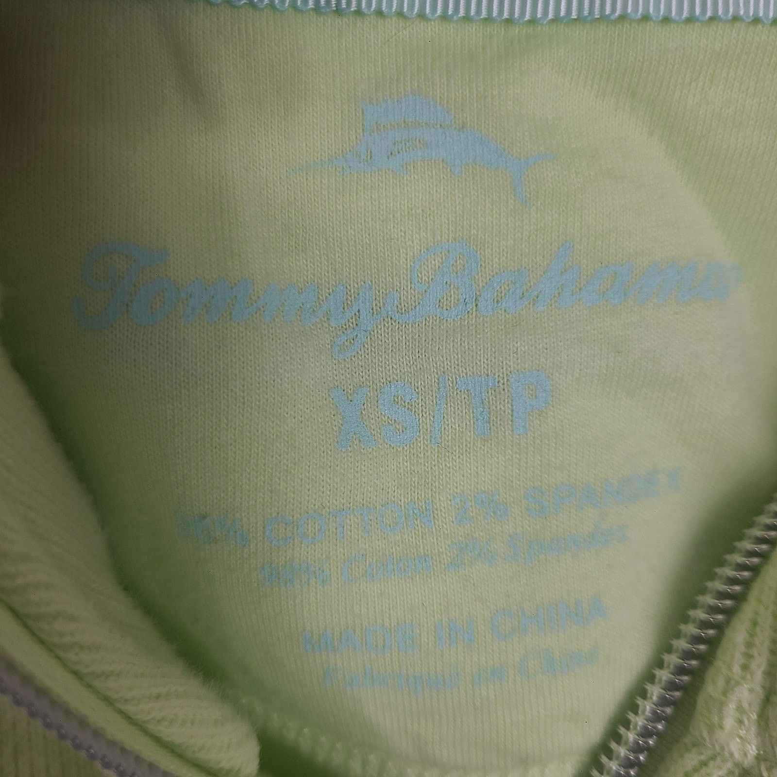 Tommy Bahama Tommy Bahama Full Zip Sweatshirt Lime Green Women's Size XS Size XS / US 0-2 / IT 36-38 - 3 Thumbnail