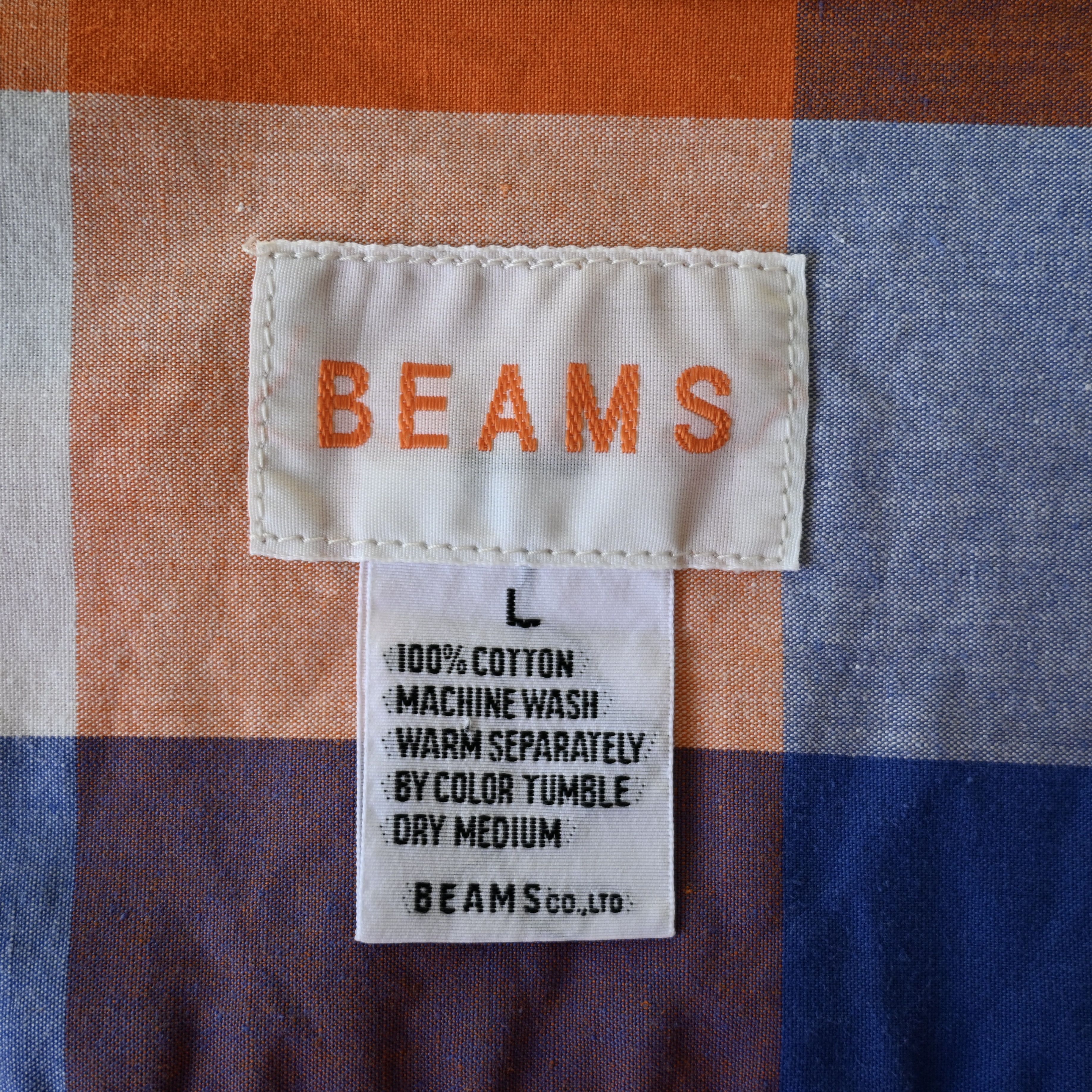 Beams Japan Vintage 1990s BEAMS block plaid BD shirt made in Japan Size US L / EU 52-54 / 3 - 12 Thumbnail