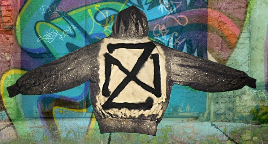 Designer × Vintage “Bleached Graffiti” BUILTFROMMUDD Hoodie Size US M / EU 48-50 / 2 - 3 Thumbnail