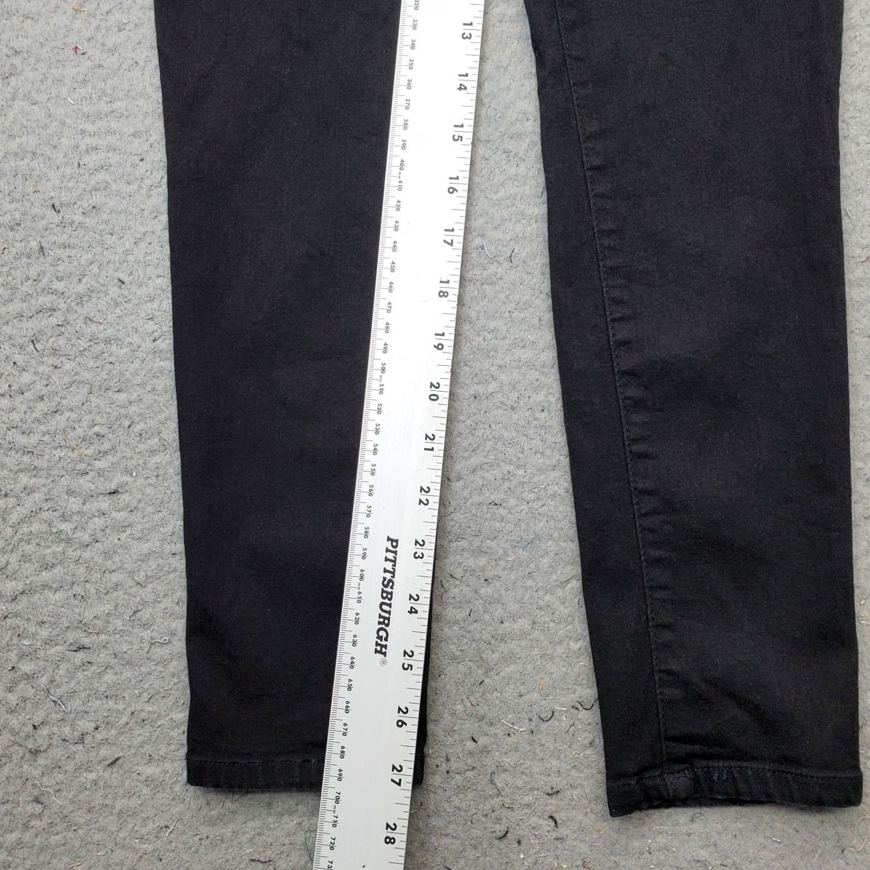 Vintage Wit & Wisdom Jeans Womens 00 Black Denim Stretch Americana Skinny Leg Streetwear Shirt Size 24" / US 00 / IT 34 - 4 Thumbnail
