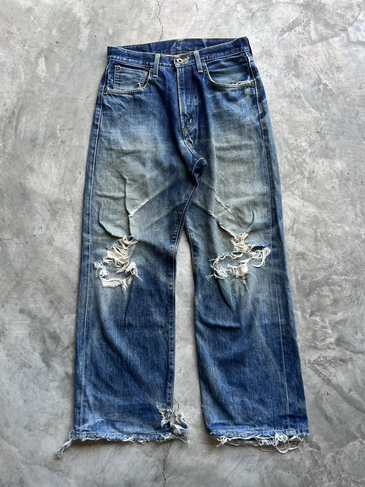 Edwin Vintage Edwin 505 Selvedge Distressed Denim Jeans Size US 31 - 16 Thumbnail