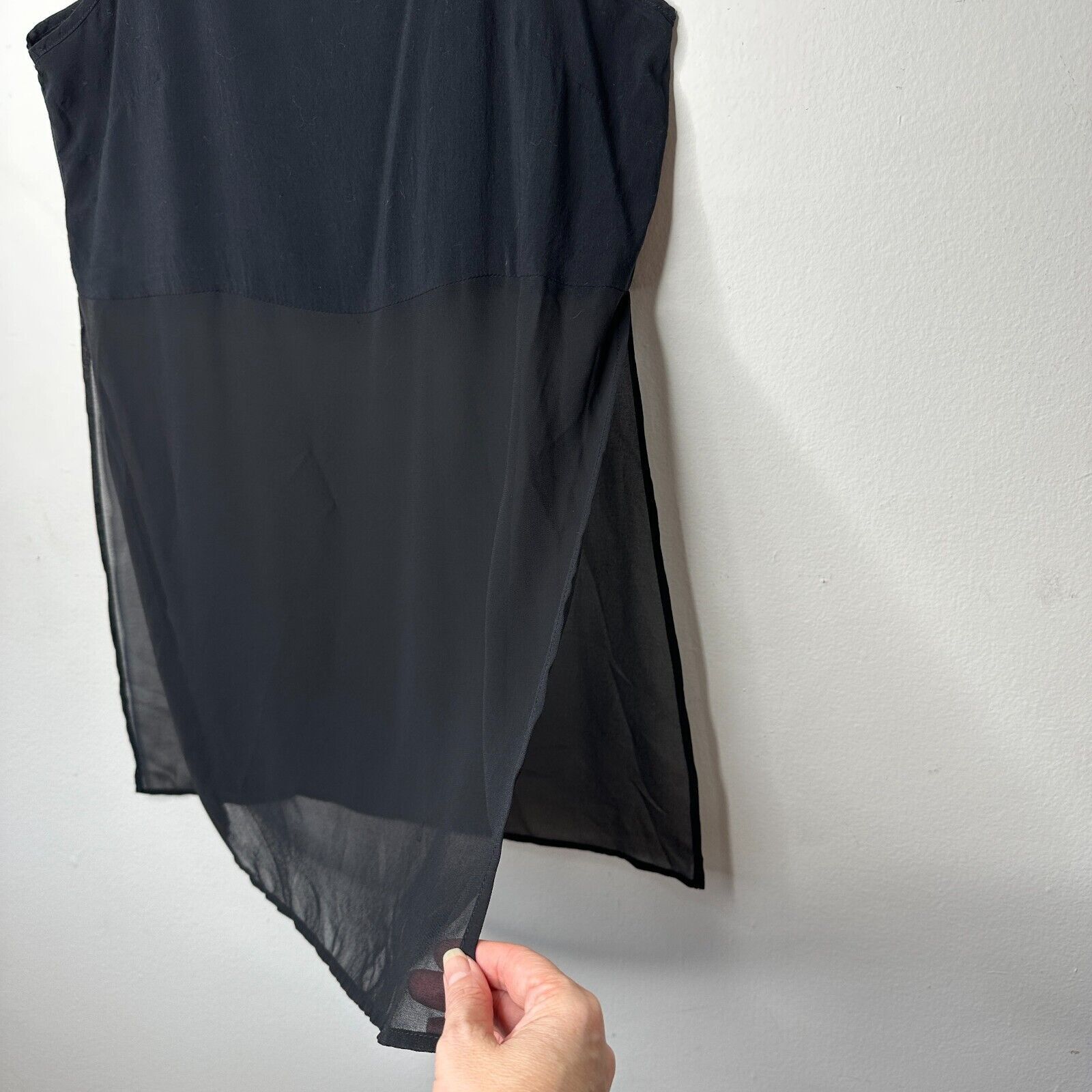 Other BCBGeneration Black Sheer Side-Slit Crop Tank Cami SM Size S / US 4 / IT 40 - 3 Thumbnail