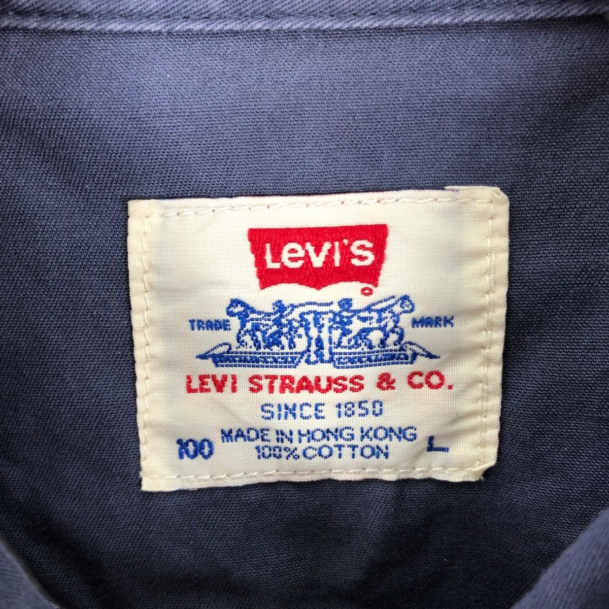 Levi's × Vintage Vintage LEVIS USA Made in Hong Kong Chambray Western Shirt Size US L / EU 52-54 / 3 - 5 Thumbnail