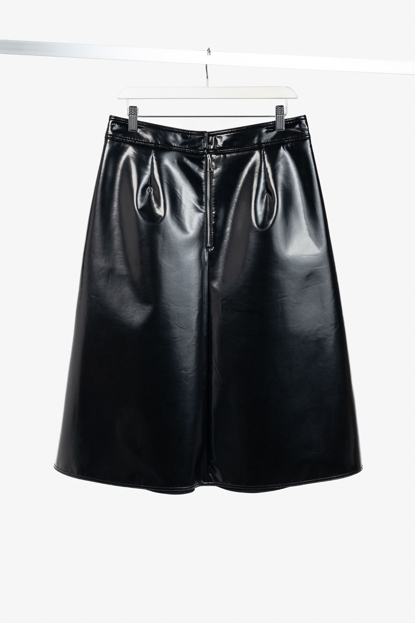 Moncler Moncler Genius 2 Moncler 1952 Faux-Leather A-Line Midi Skirt Size 30" / US 8 / IT 44 - 2 Thumbnail