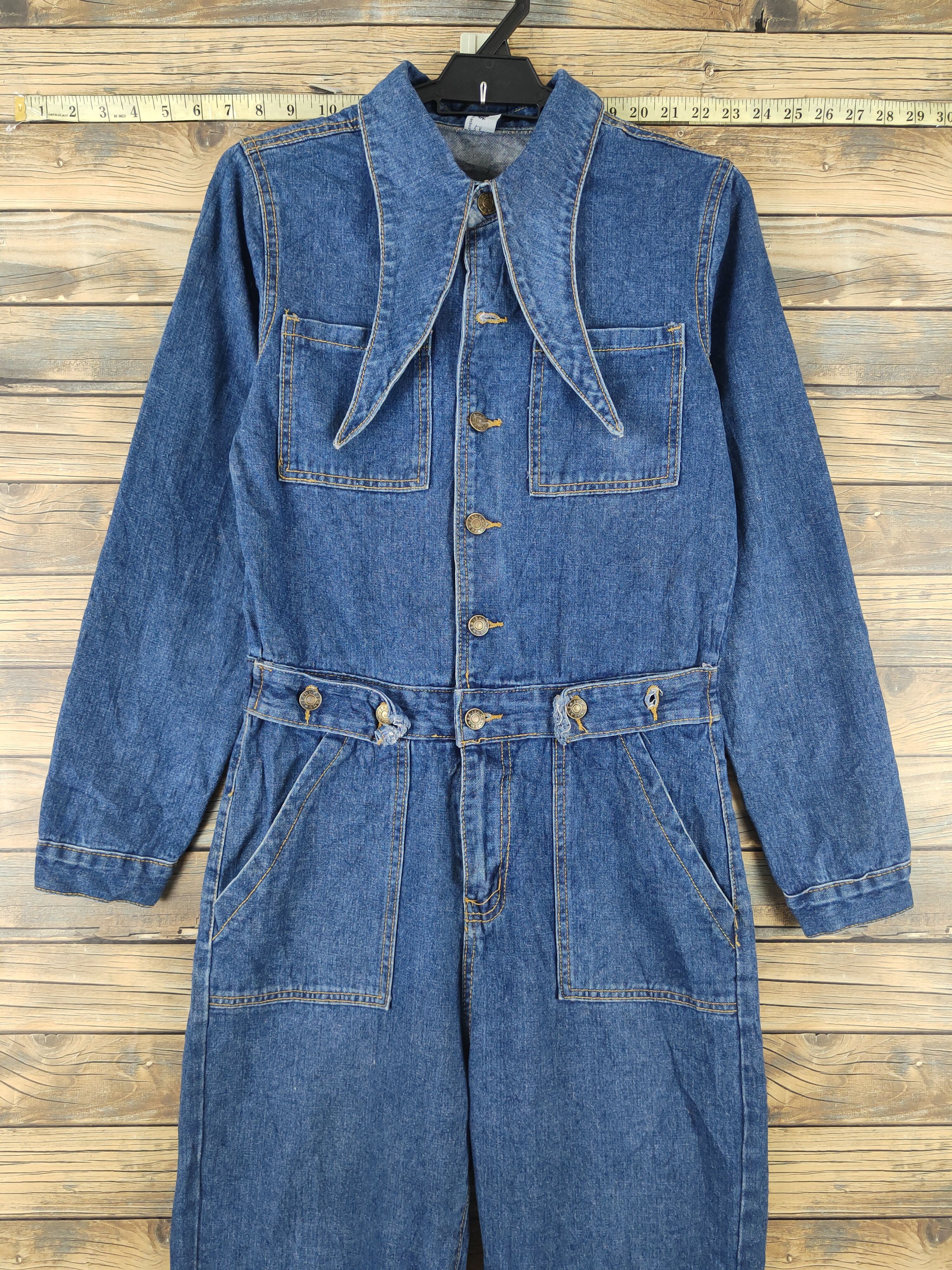 Japanese Brand × Vintage Vintage Japanese Brand Dark Blue Denim Coveralls Size 30" / US 8 / IT 44 - 2 Thumbnail