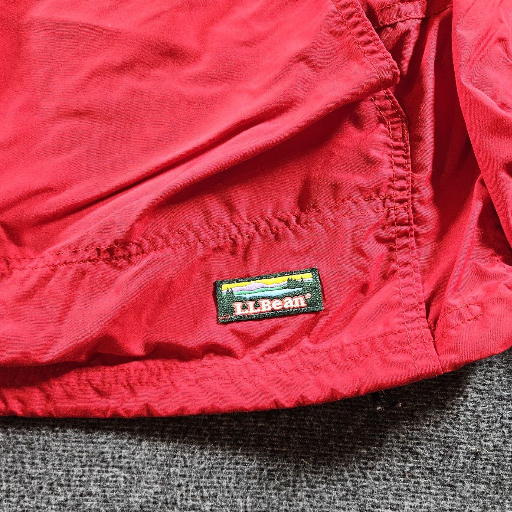 Vintage L.L. Bean Jacket Mens M Red Nylon Hooded Anorak 1/4 Zip Pullover Outdoor Pockets Zipper Size US M / EU 48-50 / 2 - 2 Thumbnail