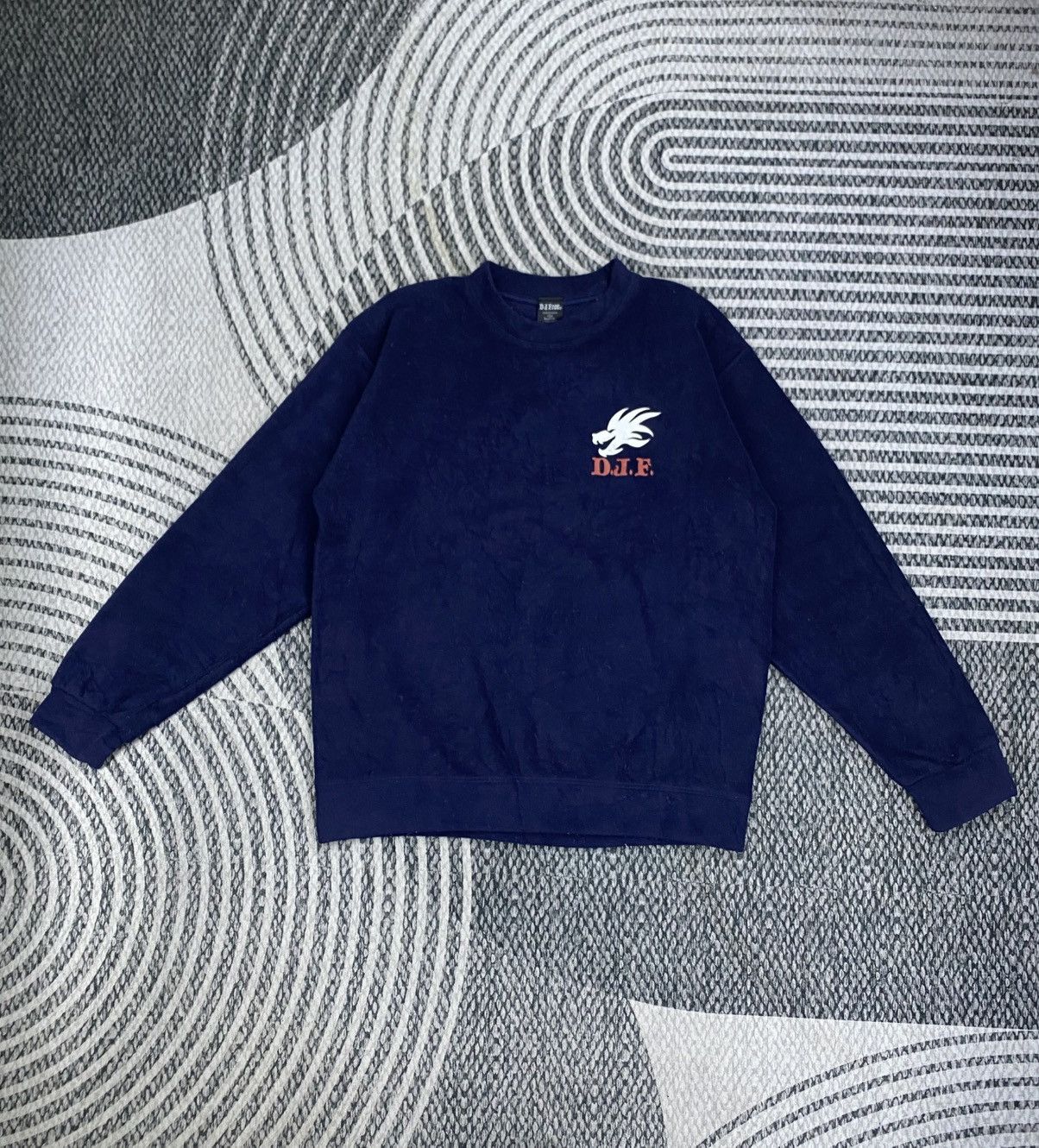 Japanese Brand Vintage D.J.Free Navy Big Dragon Logo Crewneck Sweatshirt Size US M / EU 48-50 / 2 - 2 Thumbnail