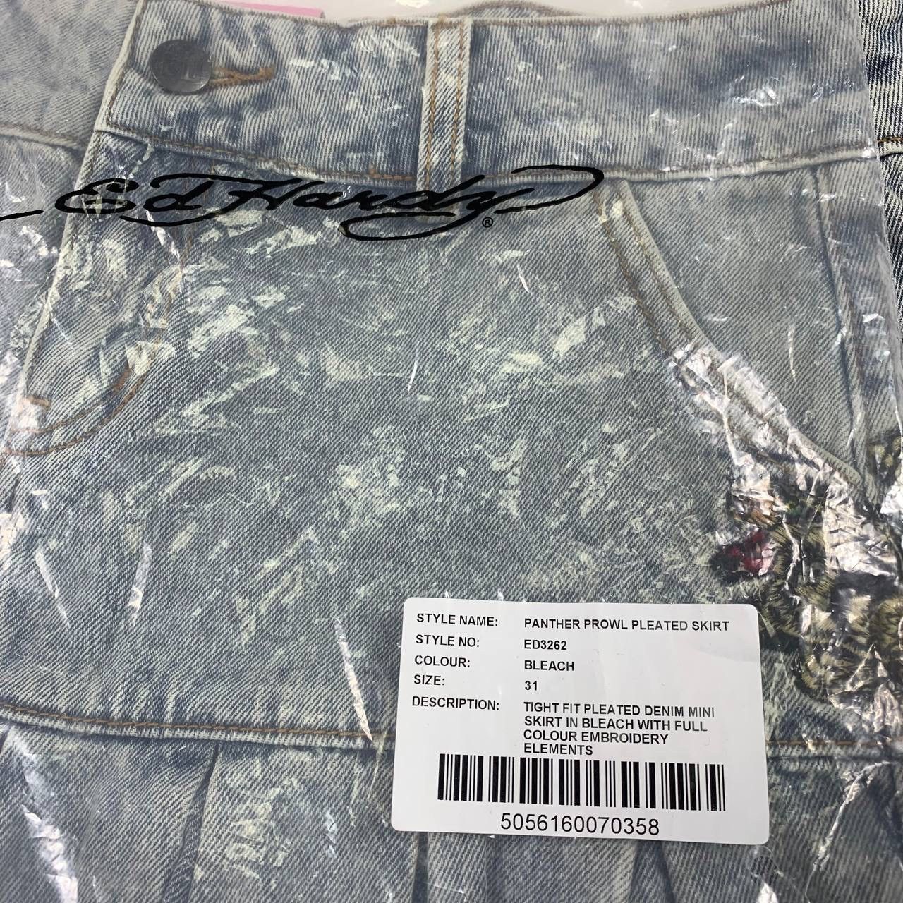 Christian Audigier × Ed Hardy × Vintage vintage 90s PANTHER PROWL PLEATED SKIRT ed hardy y2k Size 31" - 12 Thumbnail