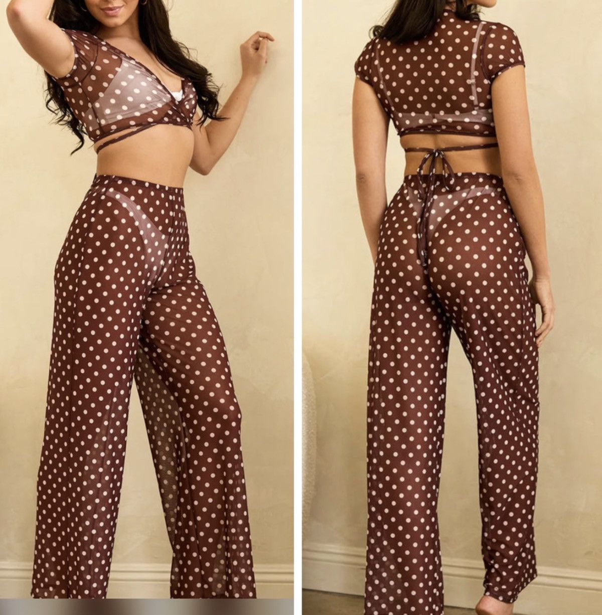 Anthropologie Dippin’ Daisy’s That Girl Sheer Mesh Pants Set, Size S Size 28" / US 6 / IT 42 - 1 Thumbnail