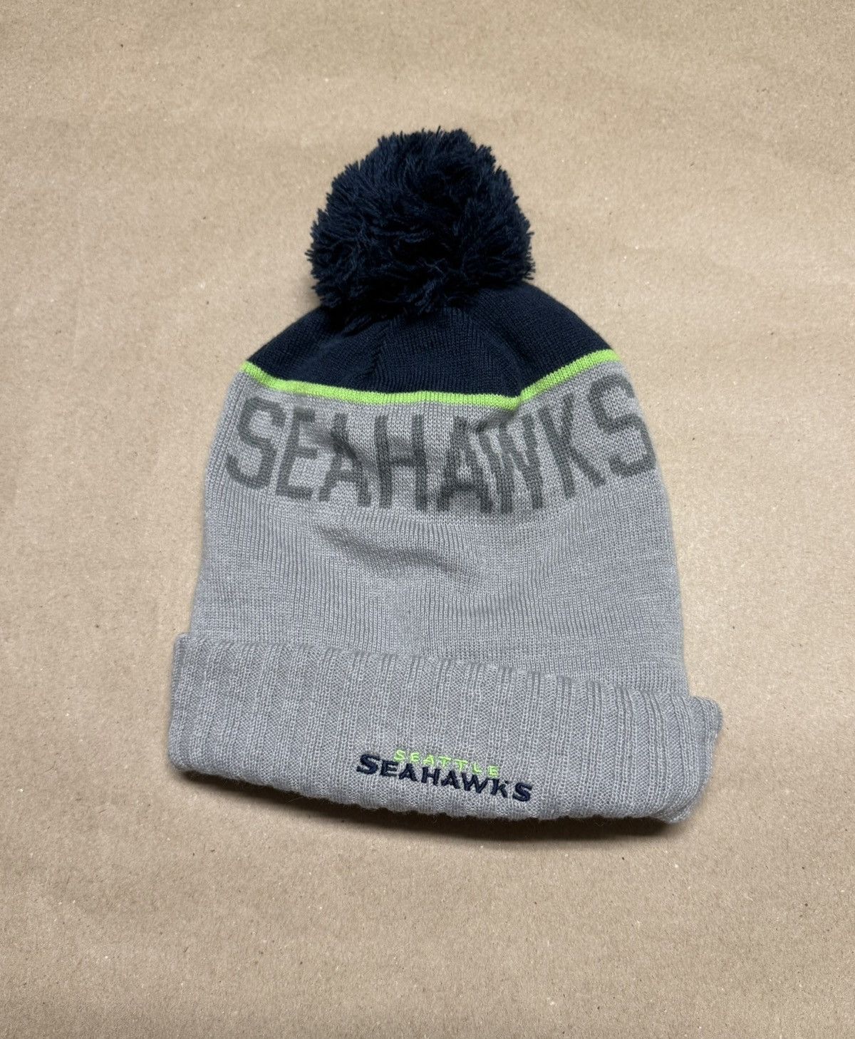 New Era Seattle Seahawks New Era NFL Football OS Beanie Hat Cap Rare Size ONE SIZE - 2 Thumbnail