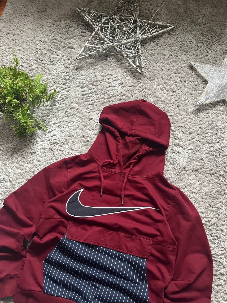 Nike × Vintage Nike Hoodie Streetwear Big Logo Swoosh Rare Drill Size US S / EU 44-46 / 1 - 3 Thumbnail