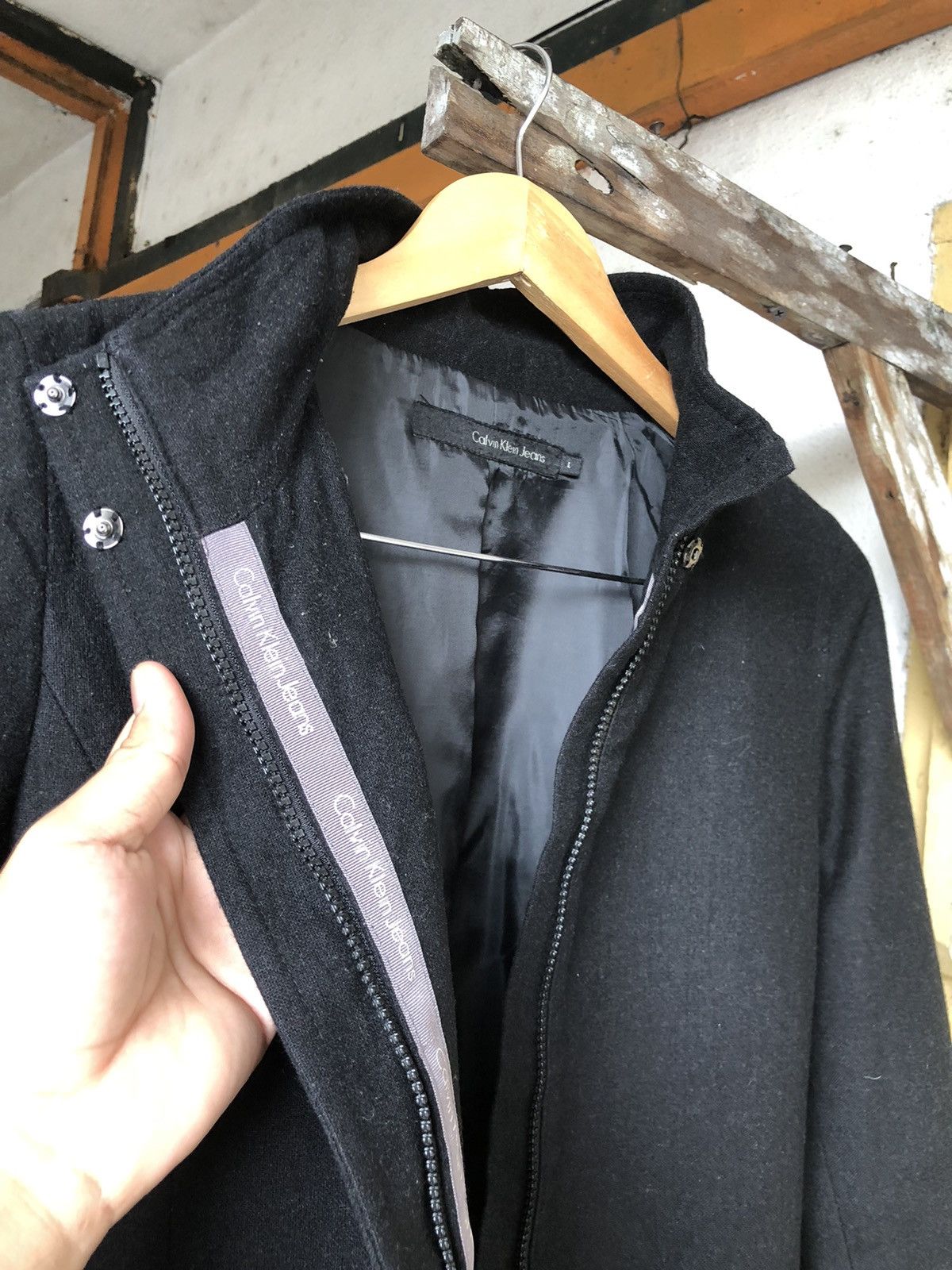 Calvin Klein Nice❗️Calvin Klein Jeans Wool Blend Long Coat Size L / US 10 / IT 46 - 15 Thumbnail