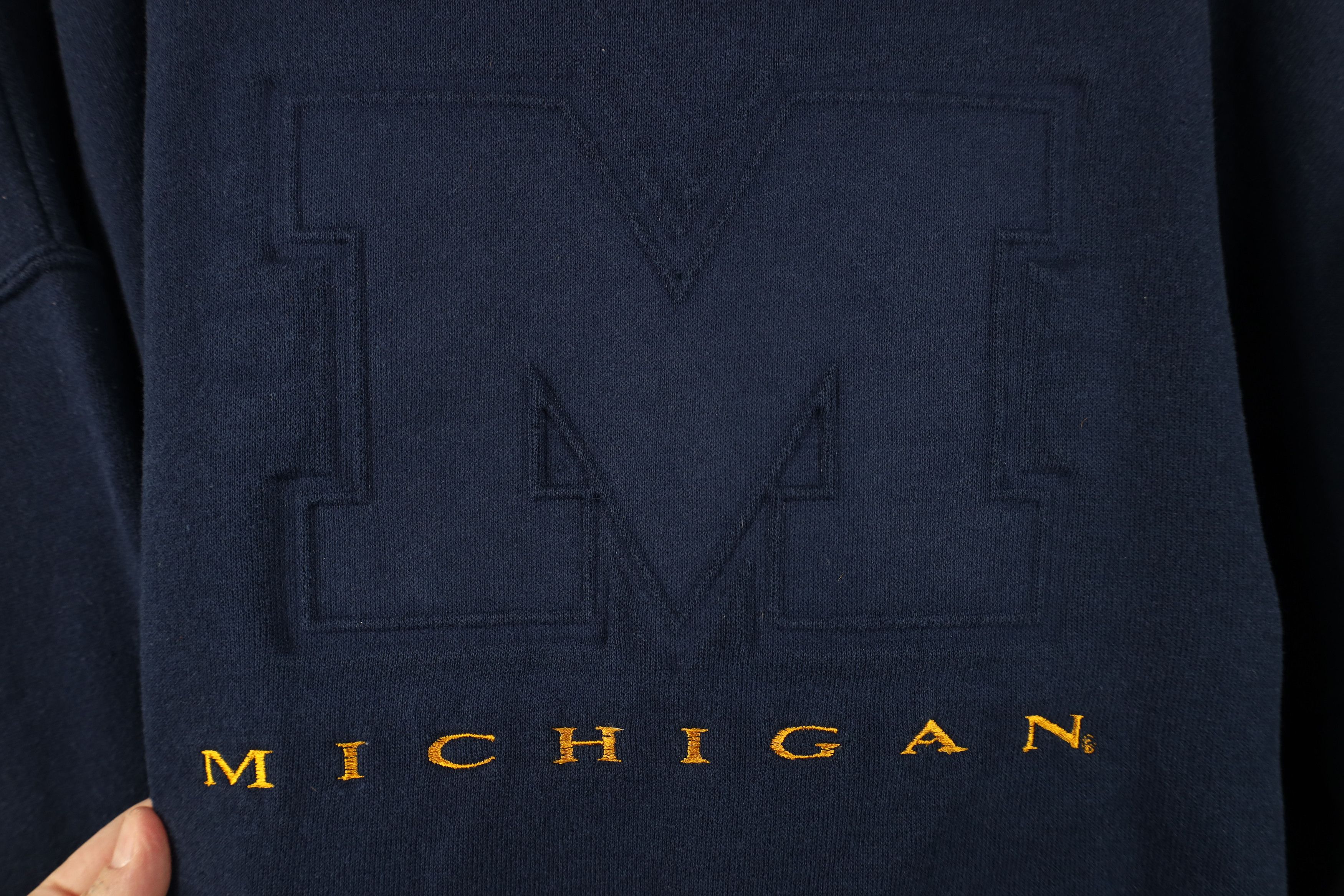 Vintage Vintage 90s Spell Block M University of Michigan Sweatshirt Size US XL / EU 56 / 4 - 4 Thumbnail