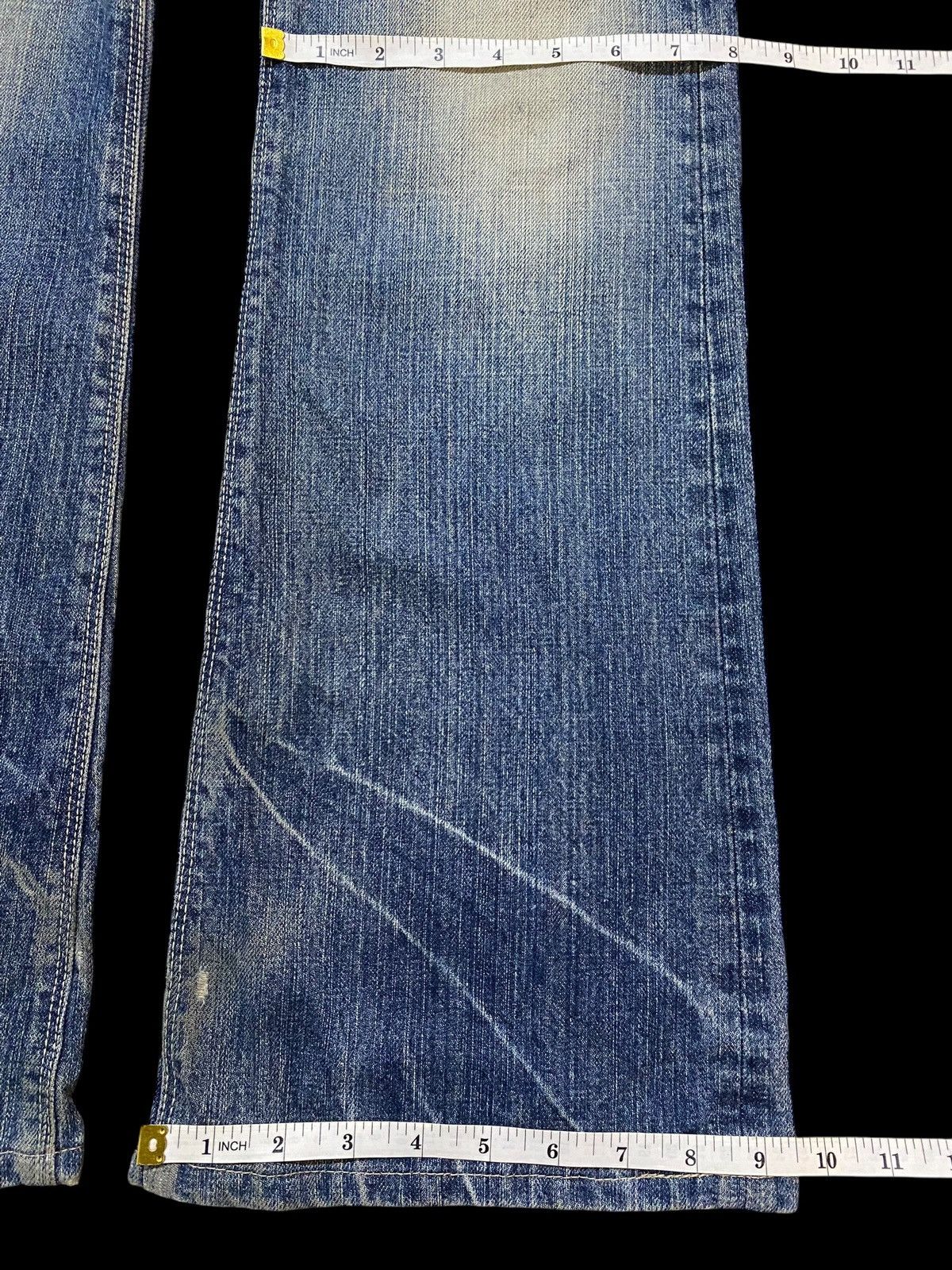 If Six Was Nine Blue Way Made in Nippon Mud Wash Distressed Flare Jeans Size US 30 / EU 46 - 19 Thumbnail