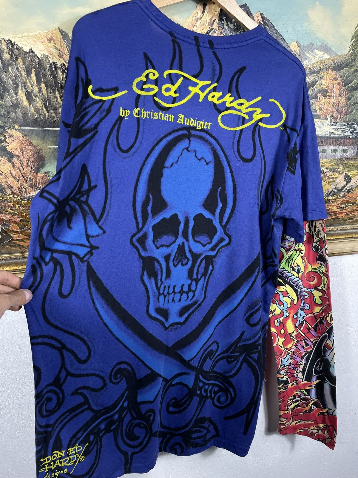 Ed Hardy × Sex Skateboards × Vintage Ed Hardy Retro 00s Baggy Loose Tee Sweatshirt Grunge Cyber Size L / US 10 / IT 46 - 10 Thumbnail
