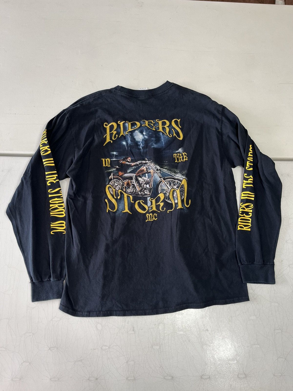 Vintage Riders in the storm biker shirt Size US XL / EU 56 / 4 - 2 Thumbnail