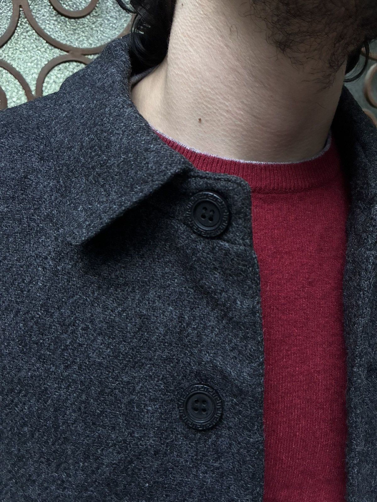 Versace VERSACE CLASSIC V2 PURE WOOL CHARCOAL WOOL LINED COAT Size US M / EU 48-50 / 2 - 5 Thumbnail