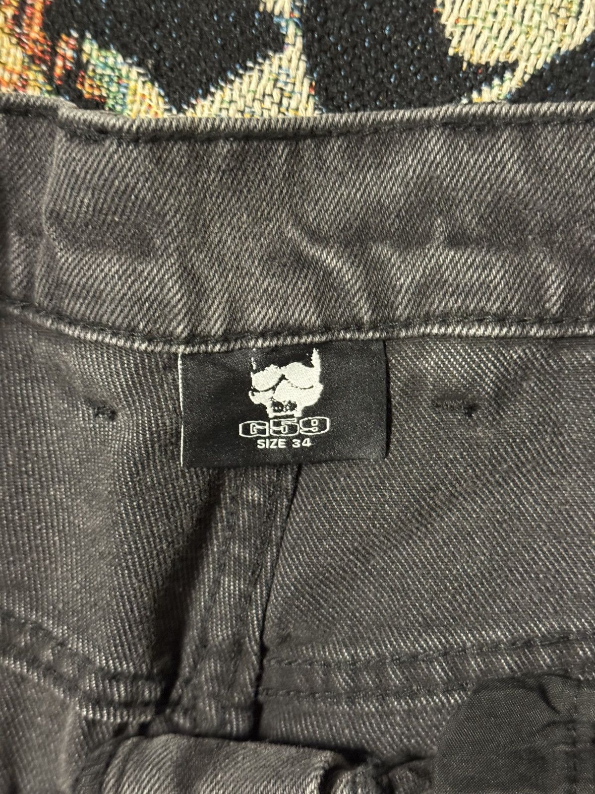 G59 Records G59 Washed Grey Denim Logo Shorts Size US 34 / EU 50 - 6 Thumbnail