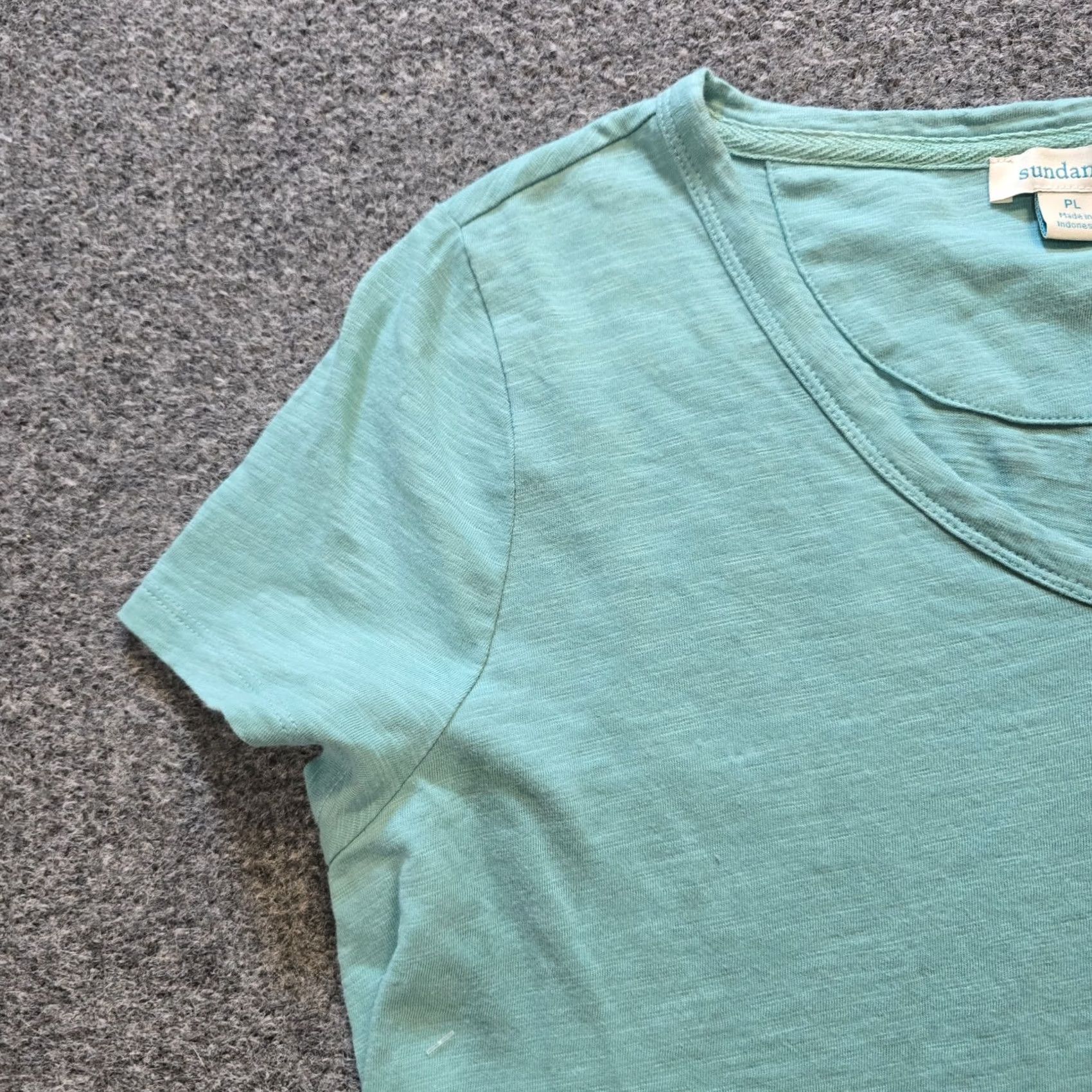 Vintage Sundance Top Womens Size Large Petite Green Slub Knit Short Sleeve Casual Basic Shirt Mens? Size L / US 10 / IT 46 - 4 Thumbnail