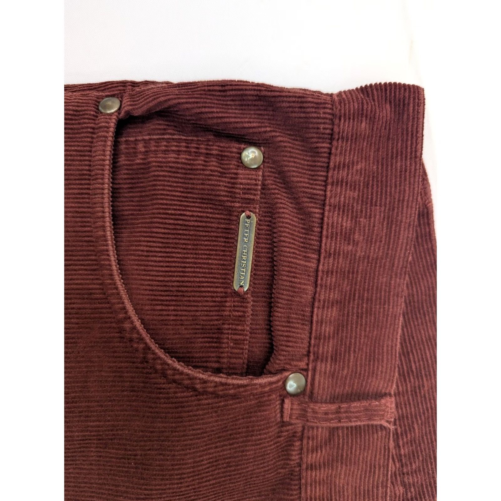 Vintage Peter Christian Corduroy Straight Pant Men 36x28 Brown Corduroy Casual 5-Pocket Regular Rise Zipper Button Vintage: No Mens Pants Size US 36 / EU 52 - 7 Thumbnail