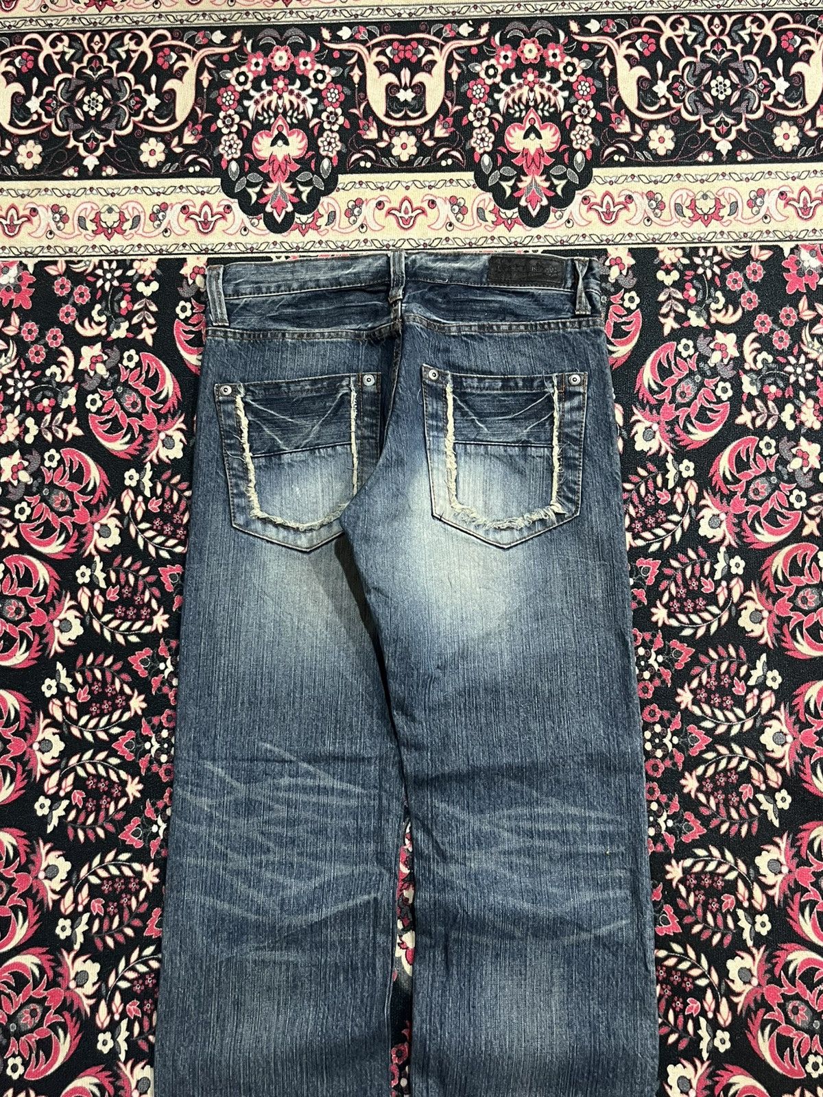 Kapital Japanese Brand Back Rush Distressed Sashiko Stitch Blue Jean Size US 31 - 5 Thumbnail