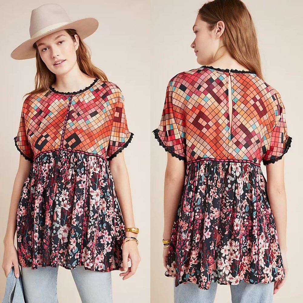 Anthropologie Anthropologie Sidonie Embroidered Swing Tunic Size S Size S / US 4 / IT 40 - 1 Thumbnail
