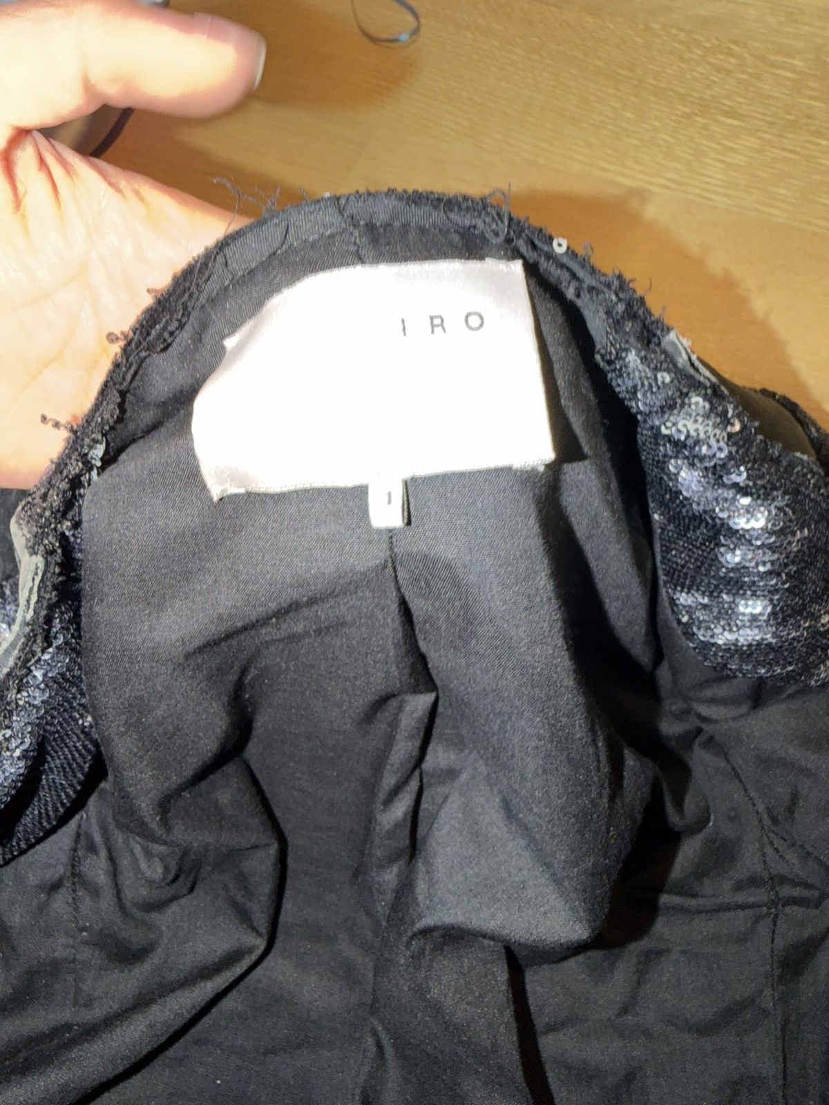 Iro iro black blue metallic jacket with leather sequin accents Size XS / US 0-2 / IT 36-38 - 3 Thumbnail