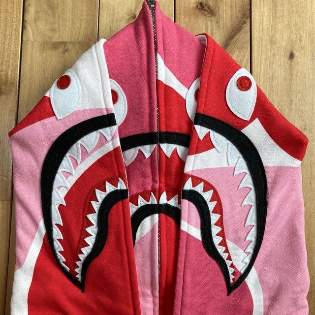 Bape BAPE Double Shark Full Zip Hoodie MEGA ABC CAMO Pink APE Size US XL / EU 56 / 4 - 3 Thumbnail