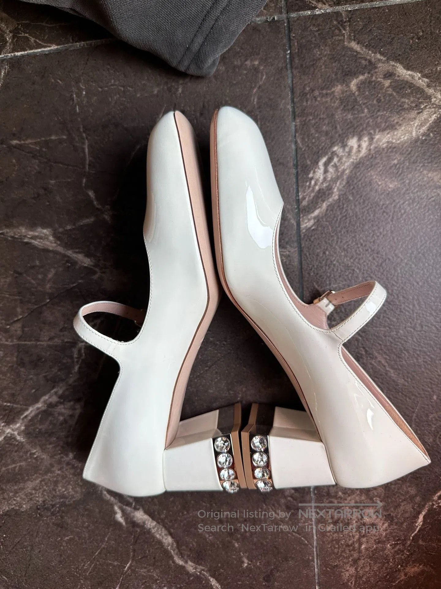 Miu Miu Miu Miu Beige Mary Jane Leather Shoes. Size US 4 / IT 34 - 3 Thumbnail