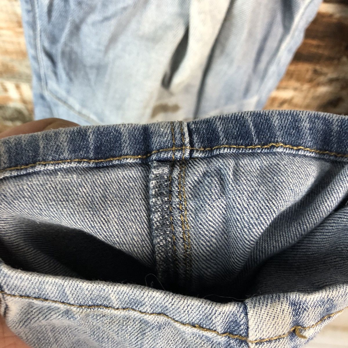 Japanese Brand Burtle Blue faded Multipocket ripped Denim Pants #A2146 Size US 33 - 13 Thumbnail