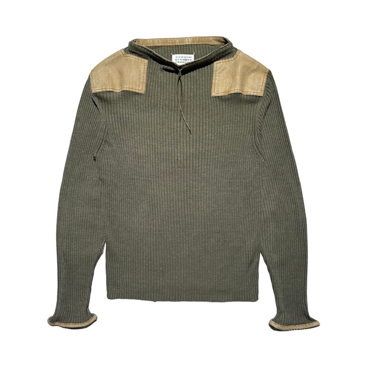 Pre-owned Maison Margiela $900 Ss17 Military Ribbed Knit In Green