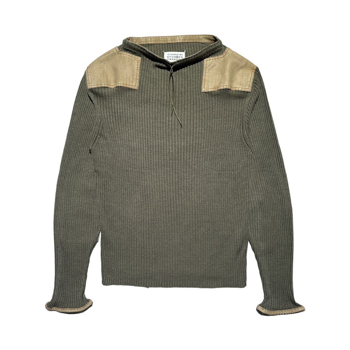 image of Maison Margiela $900 Ss17 Military Ribbed Knit in Green, Men's (Size XL)