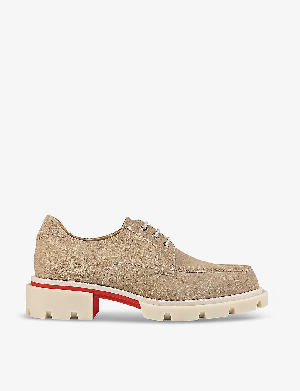 Christian Louboutin o1s1wg111024 Leather Shoes in Light Brown & Red Size US 13 / EU 46 - 1 Thumbnail