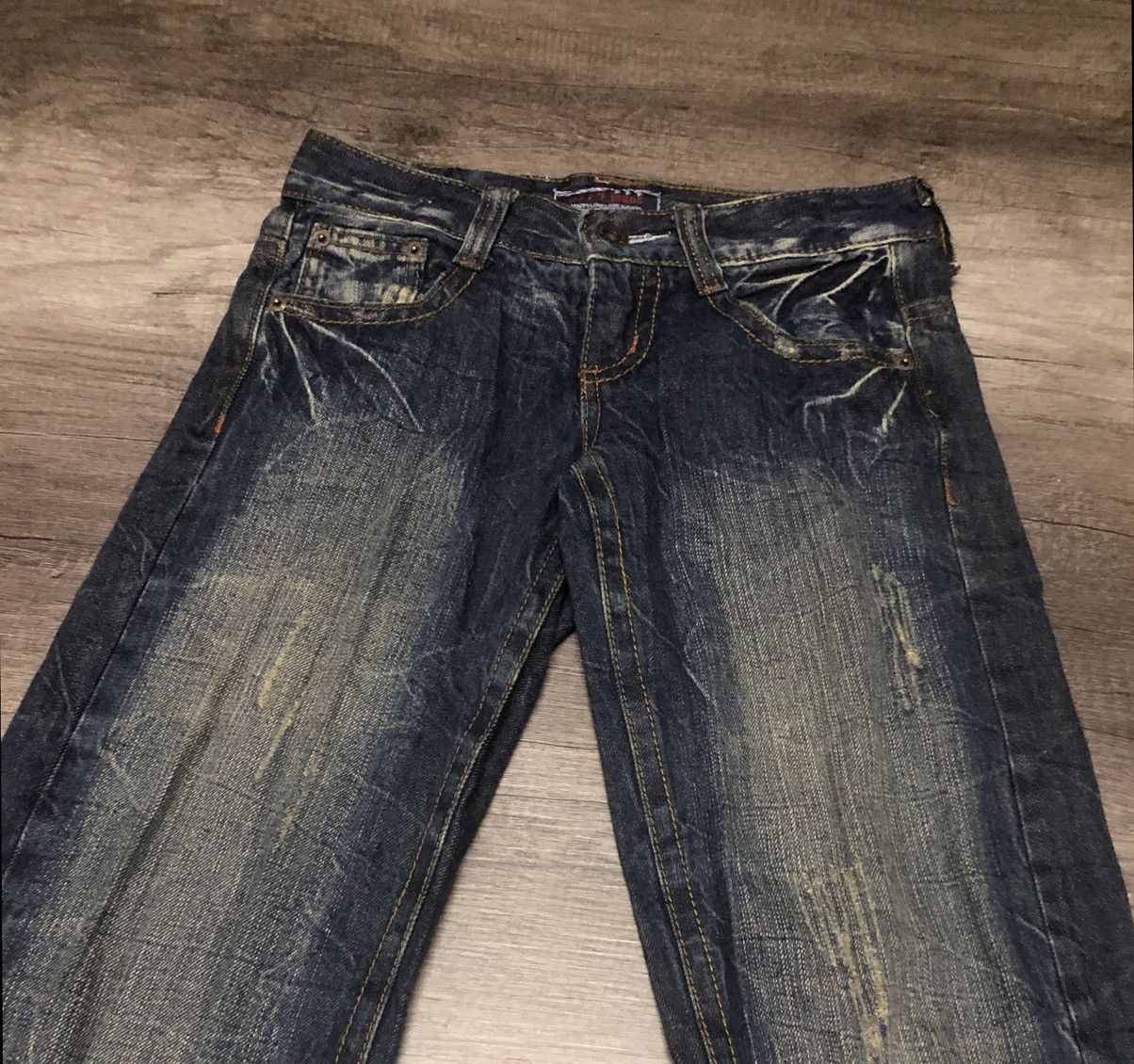 Japanese Brand VINTAGE AFRICA TARO DENIM FLARED JEANS Size 28" / US 6 / IT 42 - 13 Thumbnail