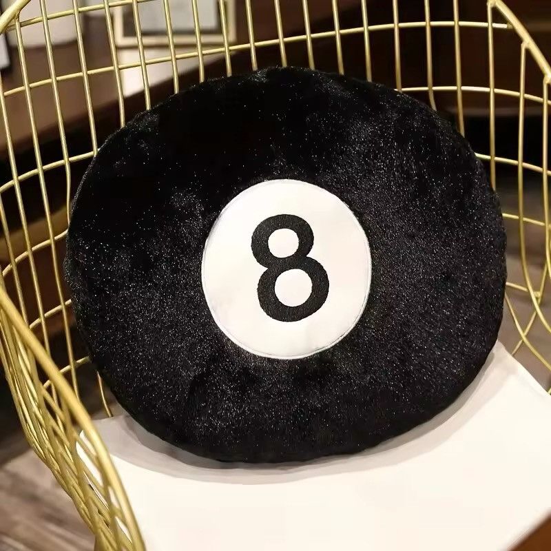 Designer × Handmade × Other 1pc Black 8 Billiard Plush Sofa Home Cushion Size ONE SIZE - 1 Thumbnail