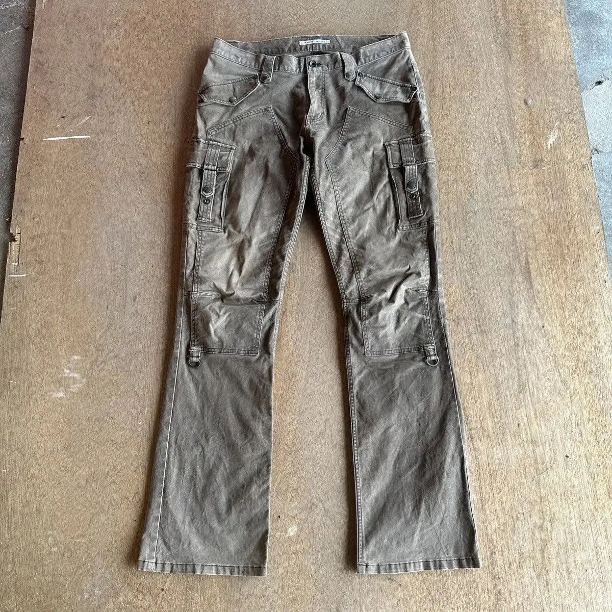 Selected Homme FLARES/BOOTCUT VTG DOUBLE KNEE RARE BONDAGE PUNK JAPAN PANTS Size US 33 - 3 Thumbnail