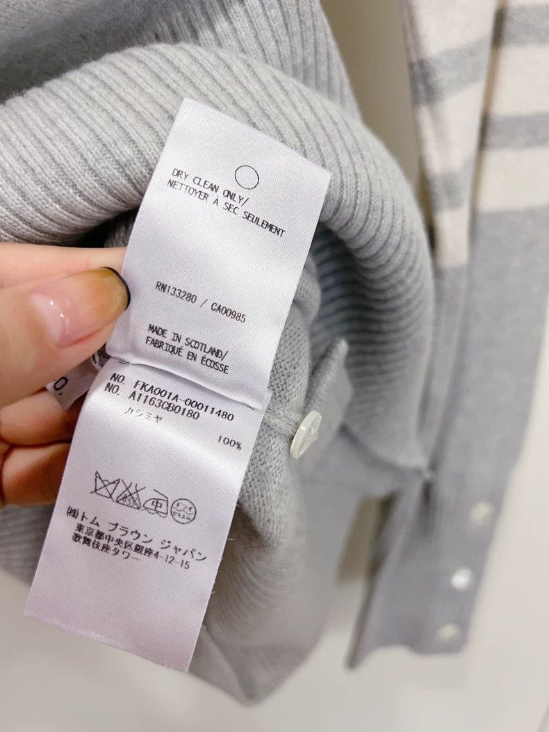 Thom Browne Thom browne Four-bar light gray pullover cashmere sweater 2 Size S / US 4 / IT 40 - 9 Thumbnail