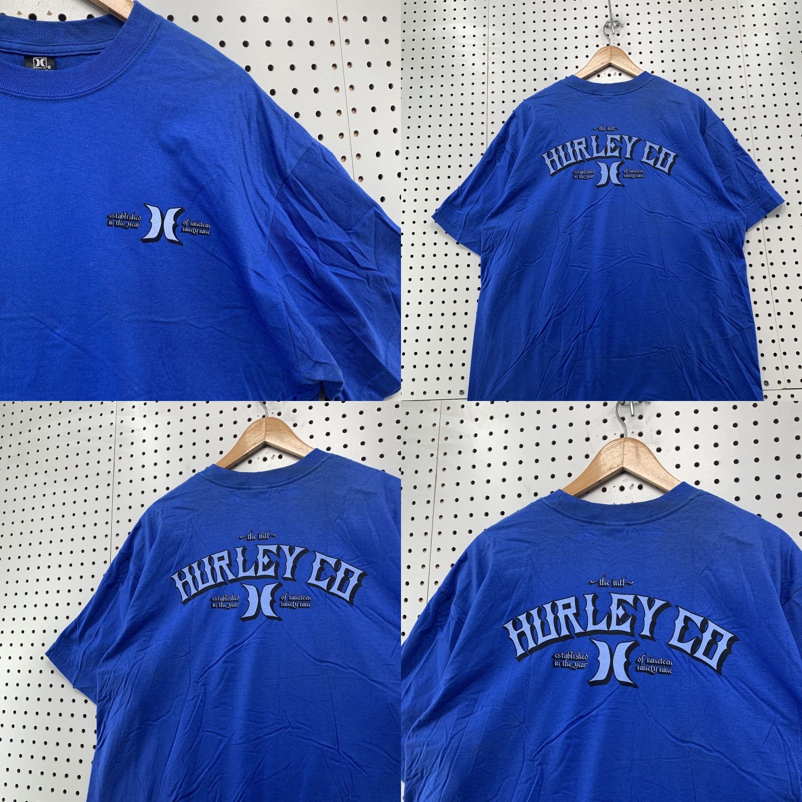 Hurley VINTAGE Hurley Shirt Blue Mens XL Short Sleeve Crew Neck Logo 100% Cotton Skate Surfer 90s Mens Size US XL / EU 56 / 4 - 8 Thumbnail
