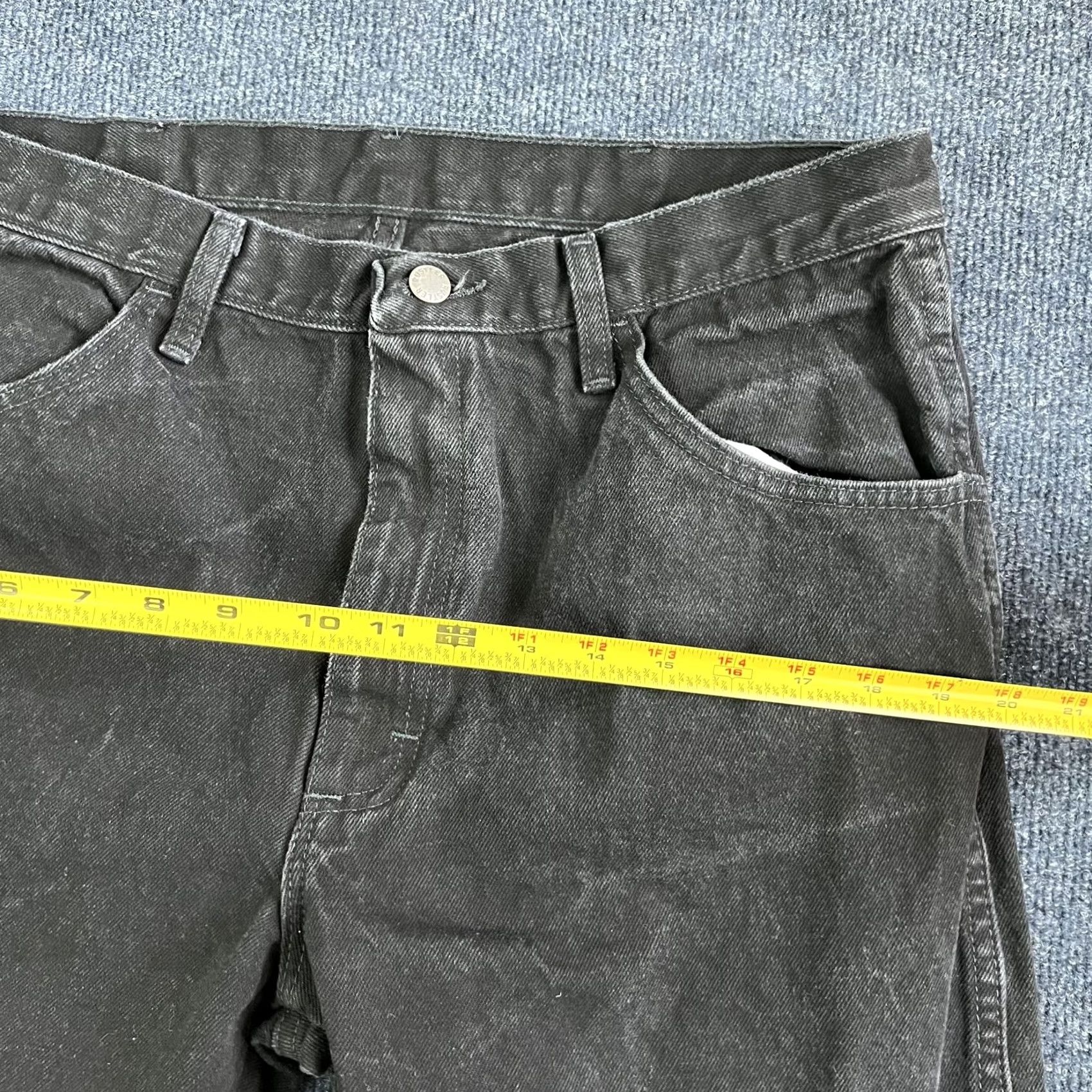 Denime VINTAGE Rustler Jeans Mens 36x29 Black Denim Regular Fit Straight Dark Wash Jeans Mens Regular 36x29 Black Denim Rustler 87619CB Size US 36 / EU 52 - 6 Thumbnail